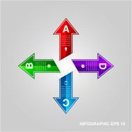 Arrow infographics elements with icons Vector