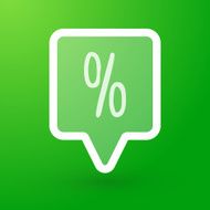 Square tooltip with a discount sign