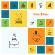 business and finance icon set N329