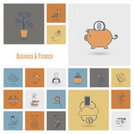 business and finance icon set N337
