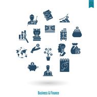 business and finance icon set N343