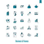 business and finance icon set N346
