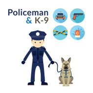 Policeman with K9 Dog