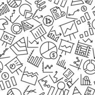 Business Charts Seamless Icon Pattern Background