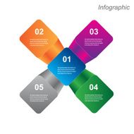 Infographic design template with paper tags N24
