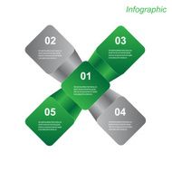 Infographic design template with paper tags N26