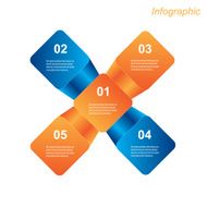 Infographic design template with paper tags N29