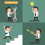 Businessman set Successful businessman design concept with man