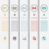 Long Shadow Design clean number banners template graphic or webs N3