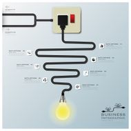 Light Bulb Electric Wire Line Business Infographic N2