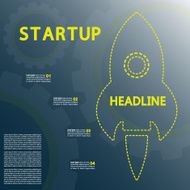 Starting a new business project infographics rocket vector N2