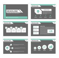 Black and green multipurpose presentation infographic Templates set