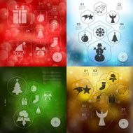 Christmas infographic with unfocused background N28