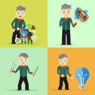 Set of businessman pose character concepts N28