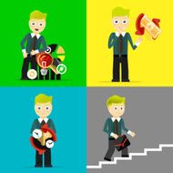 Set of businessman pose character concepts N33