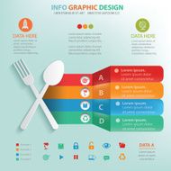 Spoon info graphic design clean vector