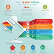 Lamp info graphic design clean vector