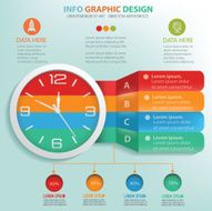Clock info graphic design clean vector