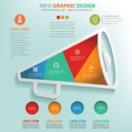 Megaphone info graphic design clean vector