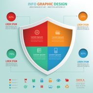 Badge info graphic design clean vector