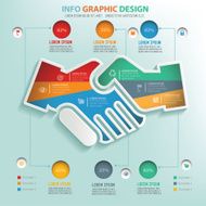 Shake hand info graphic design clean vector
