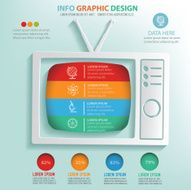 Television info graphic design clean vector
