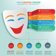 Smile mask info graphic design clean vector