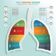 Lung info graphic design clean vector N4