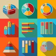Set of modern flat infographic elements - pie charts graphics