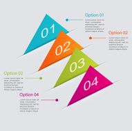 Set of colorful text box with steps trendy colors