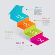 Set of colorful text box with steps trendy colors N2