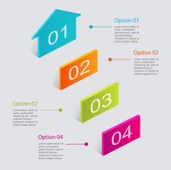 Set of colorful text box with steps trendy colors N3