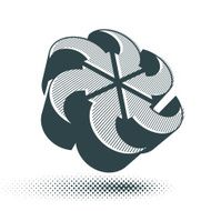 Looping arrows vector abstract symbol conceptual 3d icon