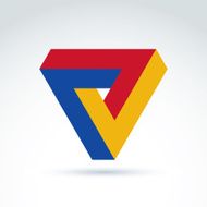 Vector abstract triangle composed from geometric figures
