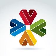 Vector abstract checkmarks design composition Geometric