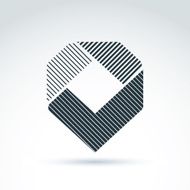 Vector abstract design element with parallel stripes Monochrome N2