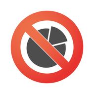 Forbidden signal with a pie chart