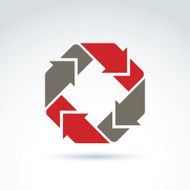 Vector loop sign circulation and rotation icon isolated