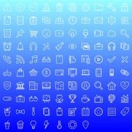 icon set flat gradient background
