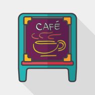 Coffee shop signs flat icon with long shadow eps10 N71