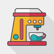 coffee machine flat icon with long shadow eps10 N42