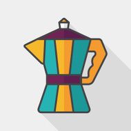 coffee kettle flat icon with long shadow eps10 N36