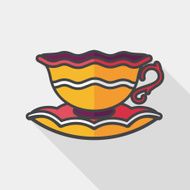coffee cup flat icon with long shadow eps10 N17