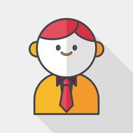 businessman flat icon with long shadow eps10 N9