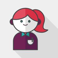 businesswoman flat icon with long shadow eps10 N21