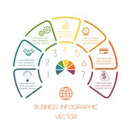 Lines Semicircle infographic seven positions