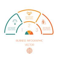 Lines Semicircle infographic three positions