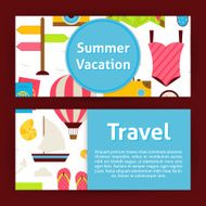 Summer Vacation Concept and Travel Strategy Modern Flat Style