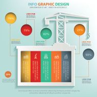 Construction info graphic design clean vector