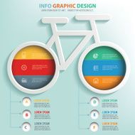 Bicycle info graphic design clean vector
